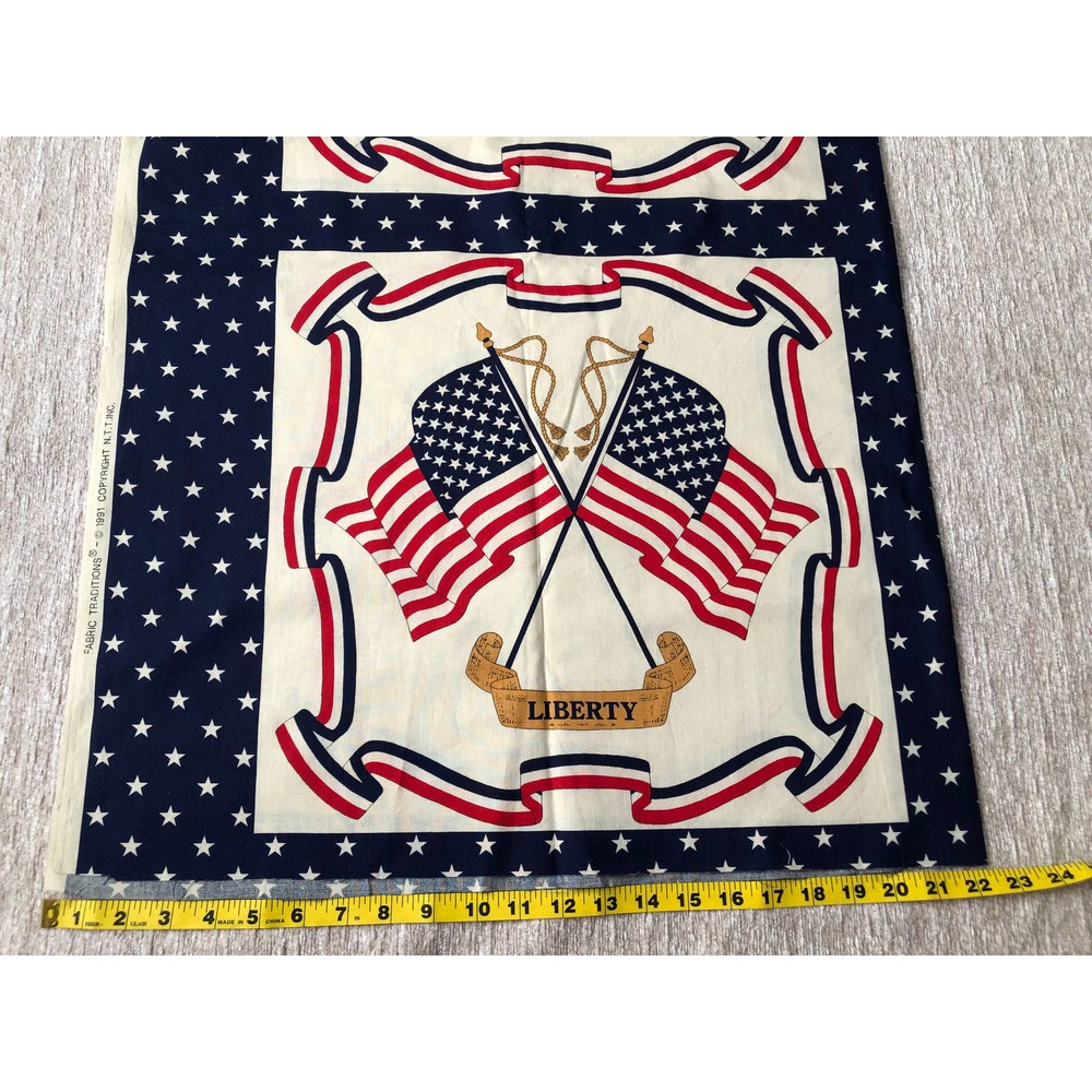 NWT vintage American flag USA Fabric Traditions panel Liberty seal patriotic US